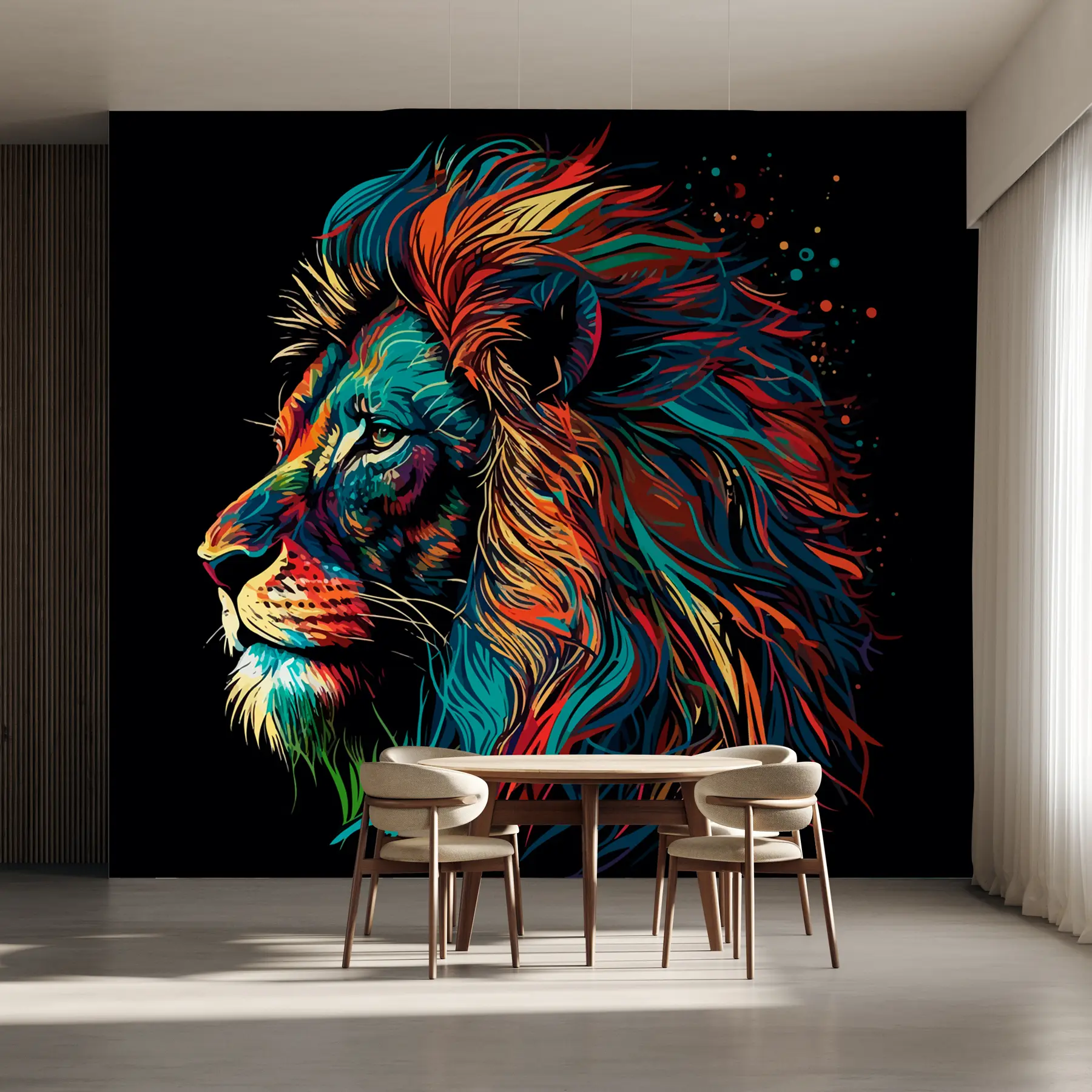wall murals Шарена глава лава у поп арт стилу u98185