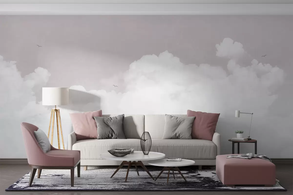 wall murals Винтаге облаци на небу ружичасте боје u96783v1