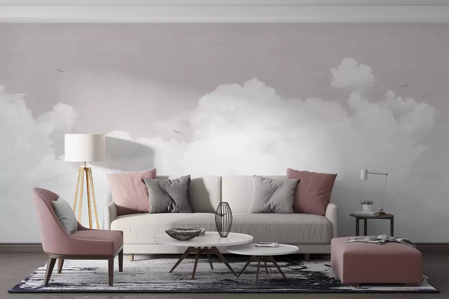 wall murals Винтаге облаци на небу ружичасте боје u96783v1