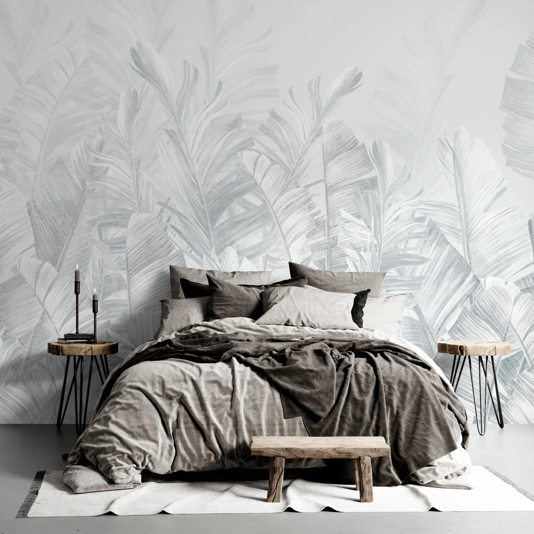 wall murals У тренду листови су тропско сиви u98951v2