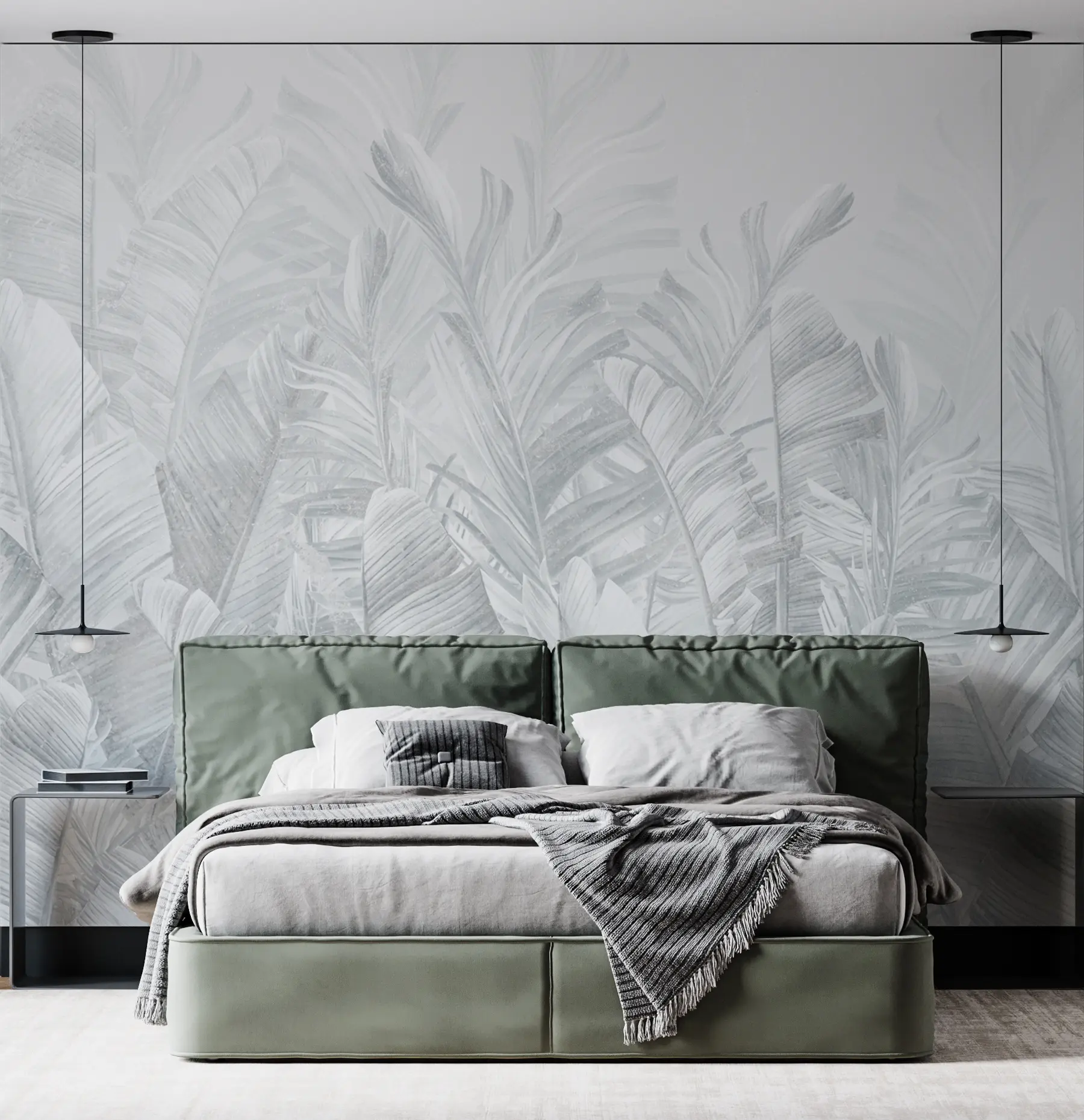 wall murals У тренду листови су тропско сиви u98951v2