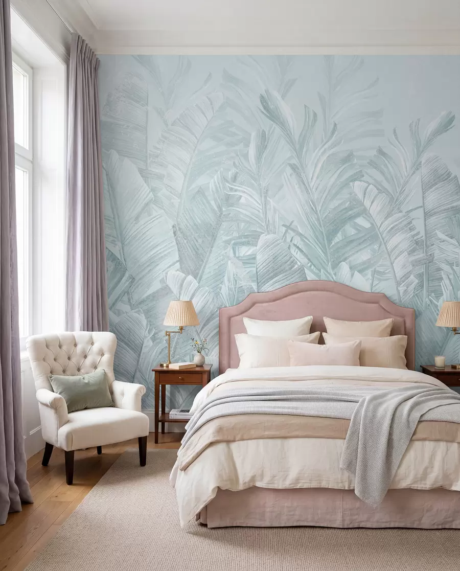 wall murals У тренду листови су тропски тиркиз u98951v3