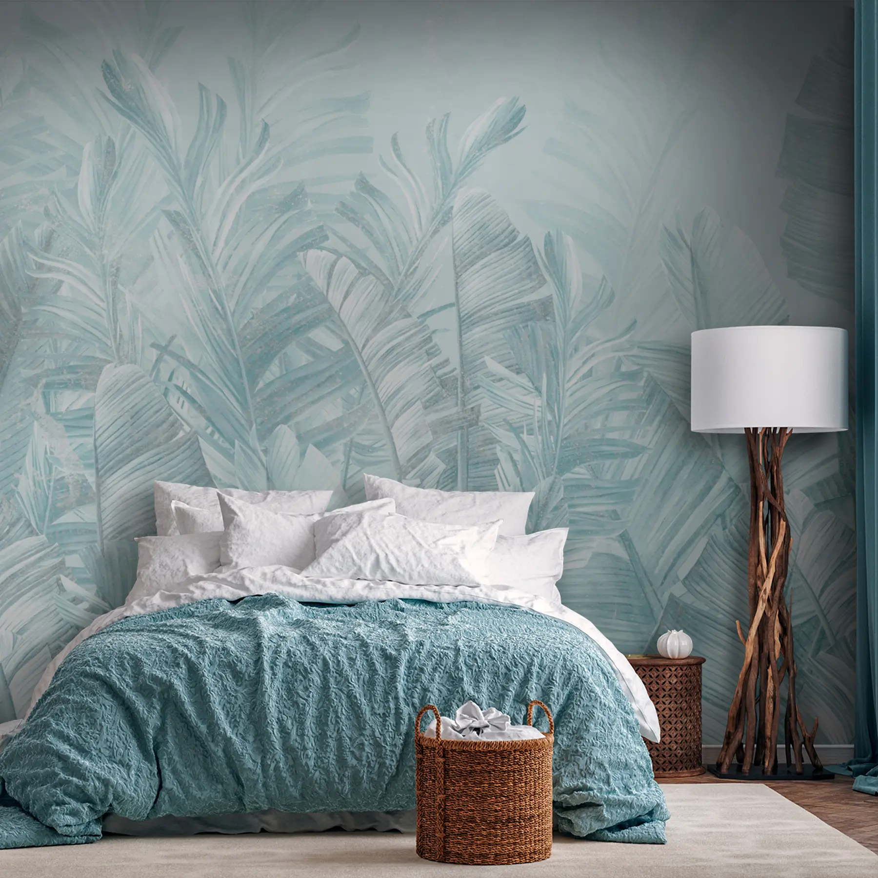 wall murals У тренду листови су тропски тиркиз u98951v3