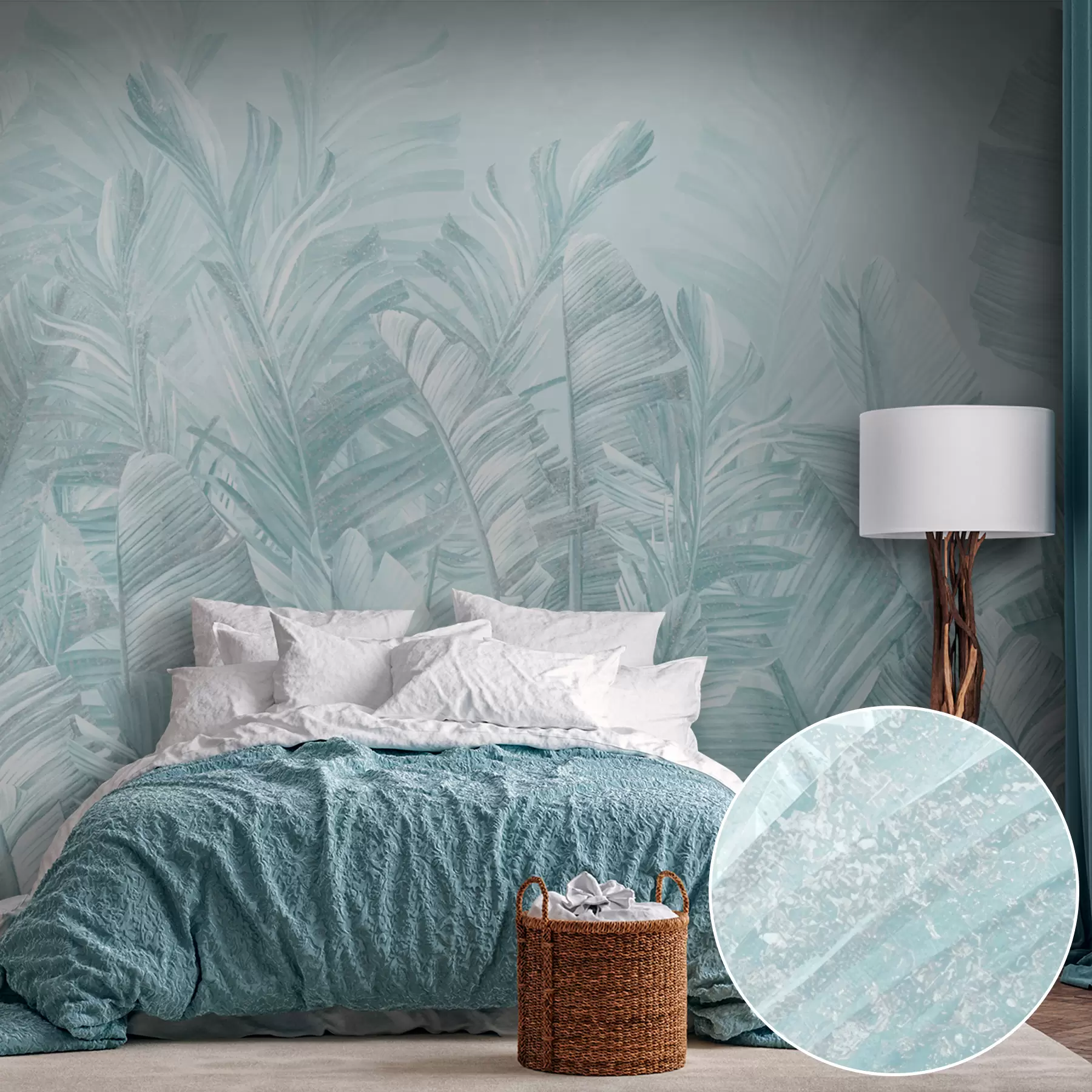 wall murals У тренду листови су тропски тиркиз u98951v3