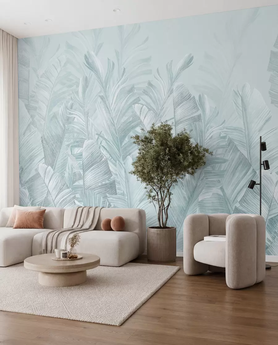 wall murals У тренду листови су тропски тиркиз u98951v3