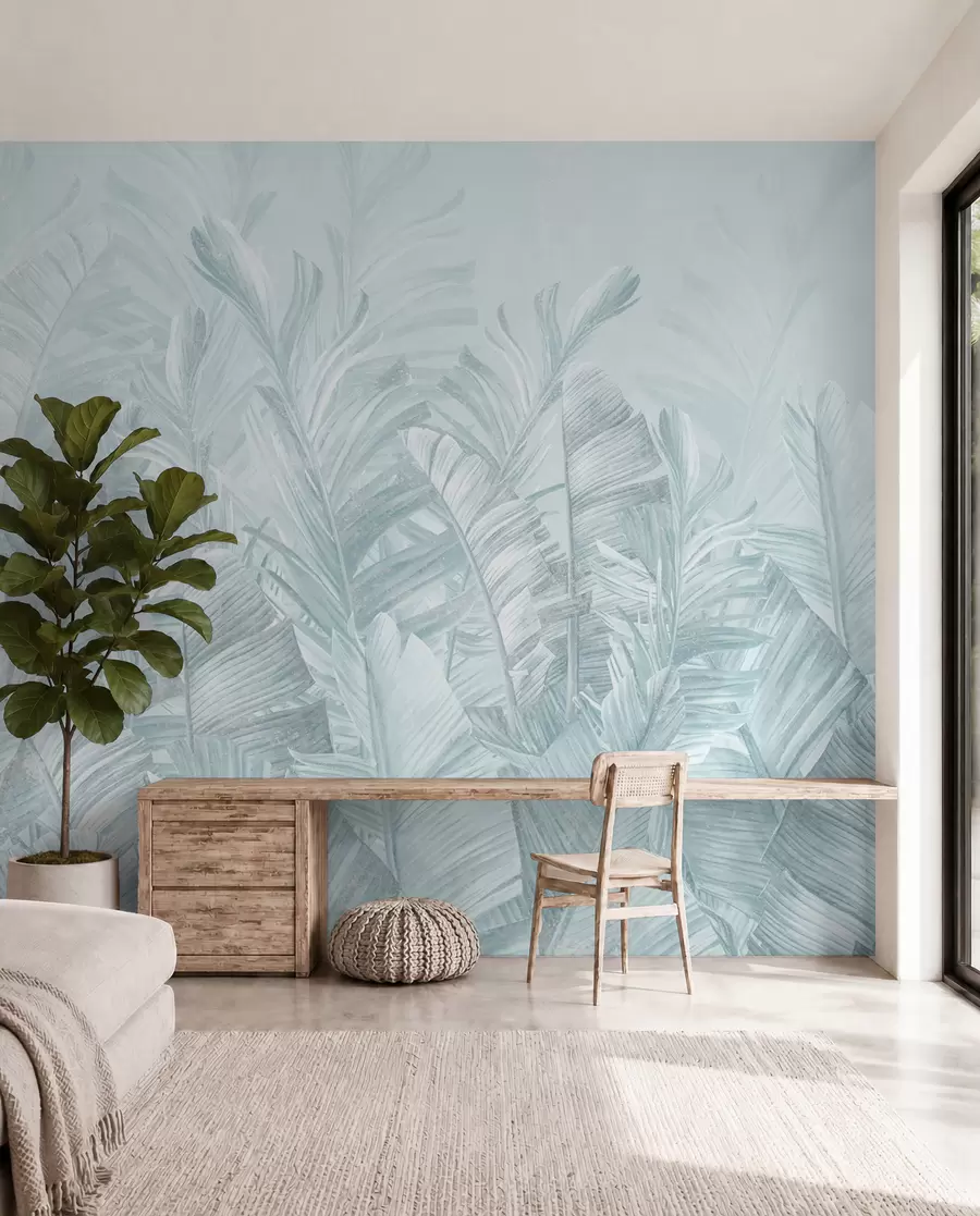 wall murals У тренду листови су тропски тиркиз u98951v3