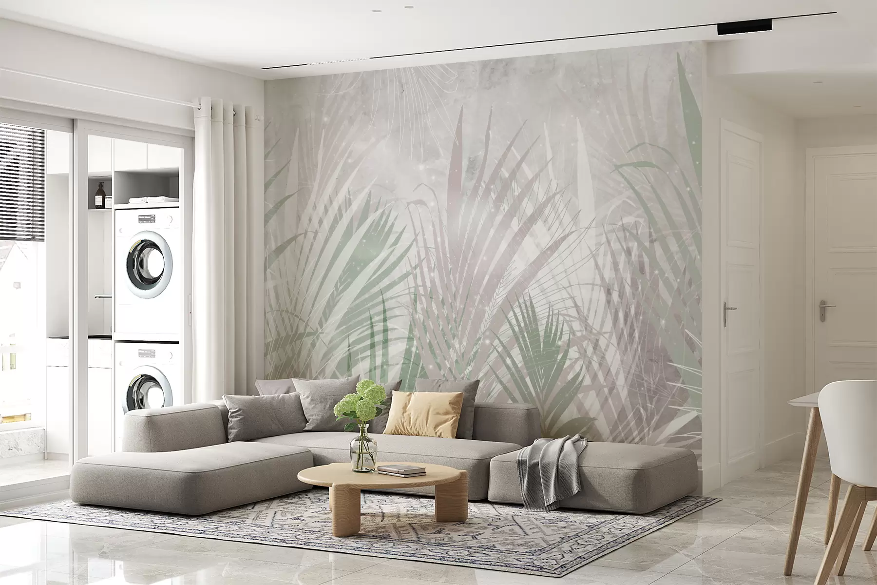 wall murals Тропско модерно зелено лишће u98874v1