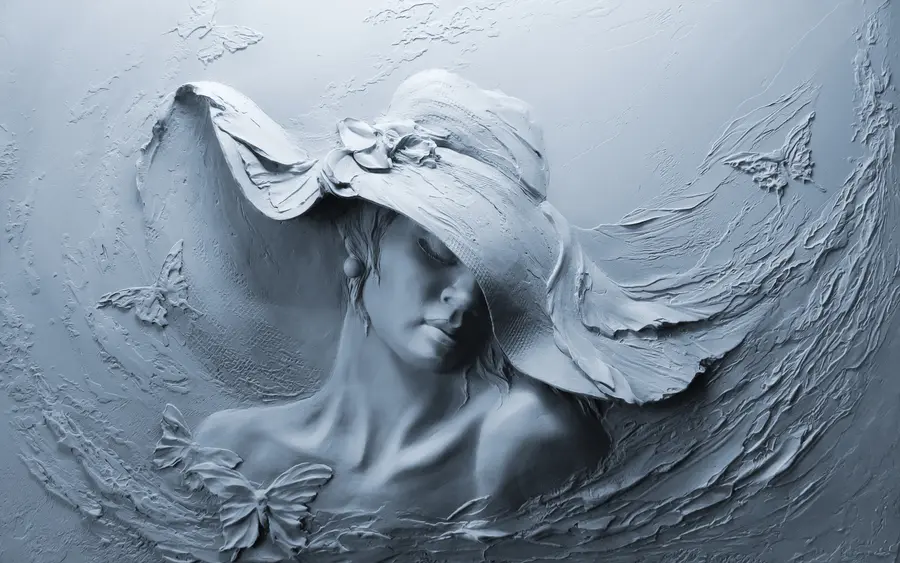wall murals Жена у шеширу 3Д u62592v2