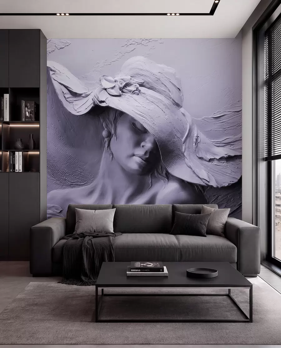 wall murals Жена у шеширу 3Д u62592v3