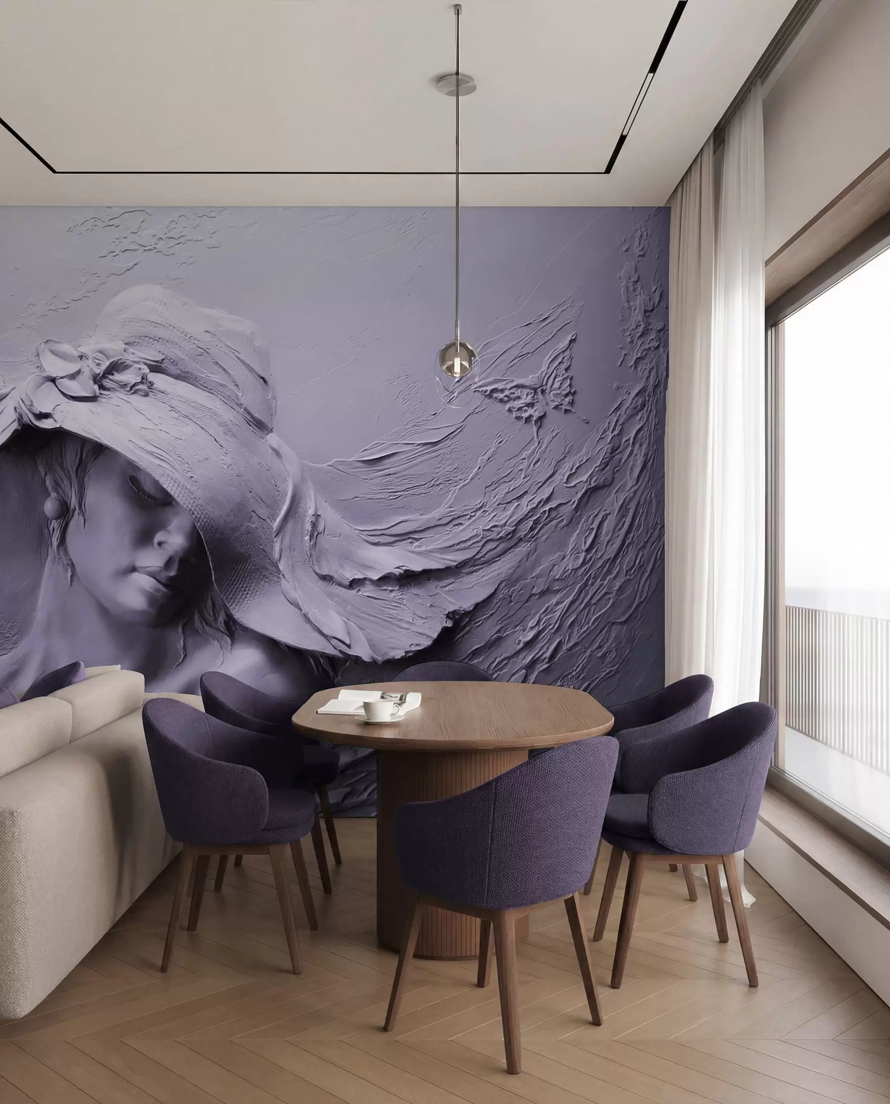 wall murals Жена у шеширу 3Д u62592v3