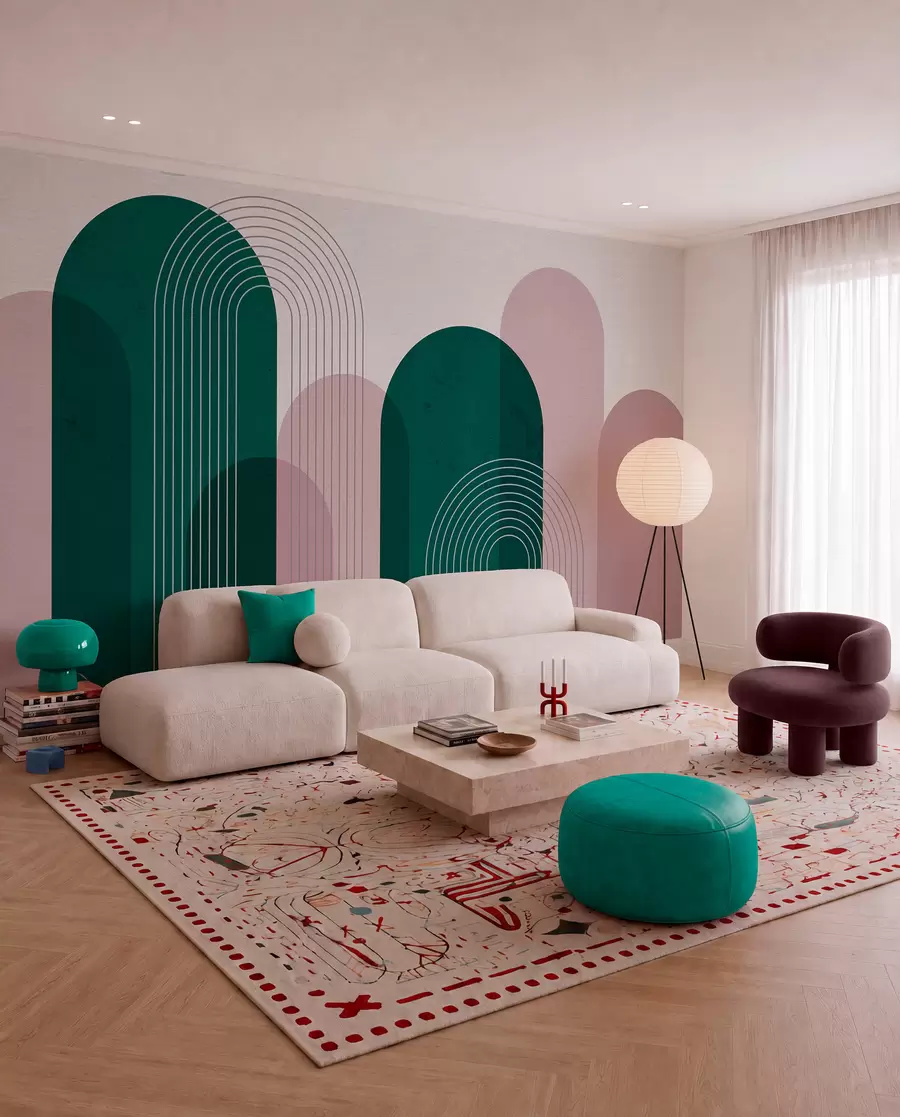 wall murals Апстрактни плави и беж лукови u73098v3
