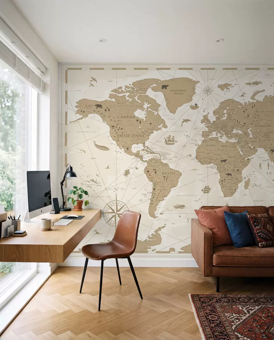 wall murals Винтаге мапа света u99074