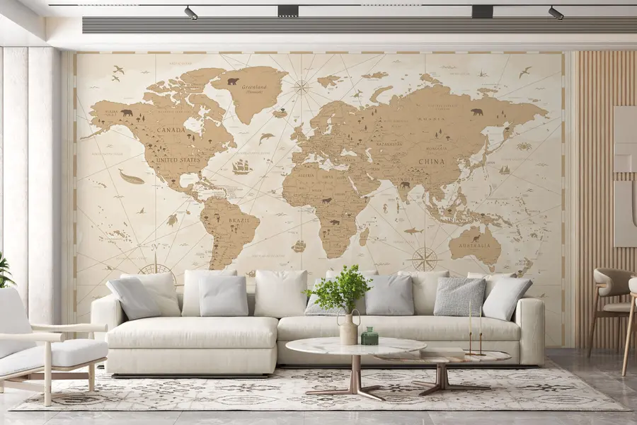 wall murals Винтаге мапа света u99074