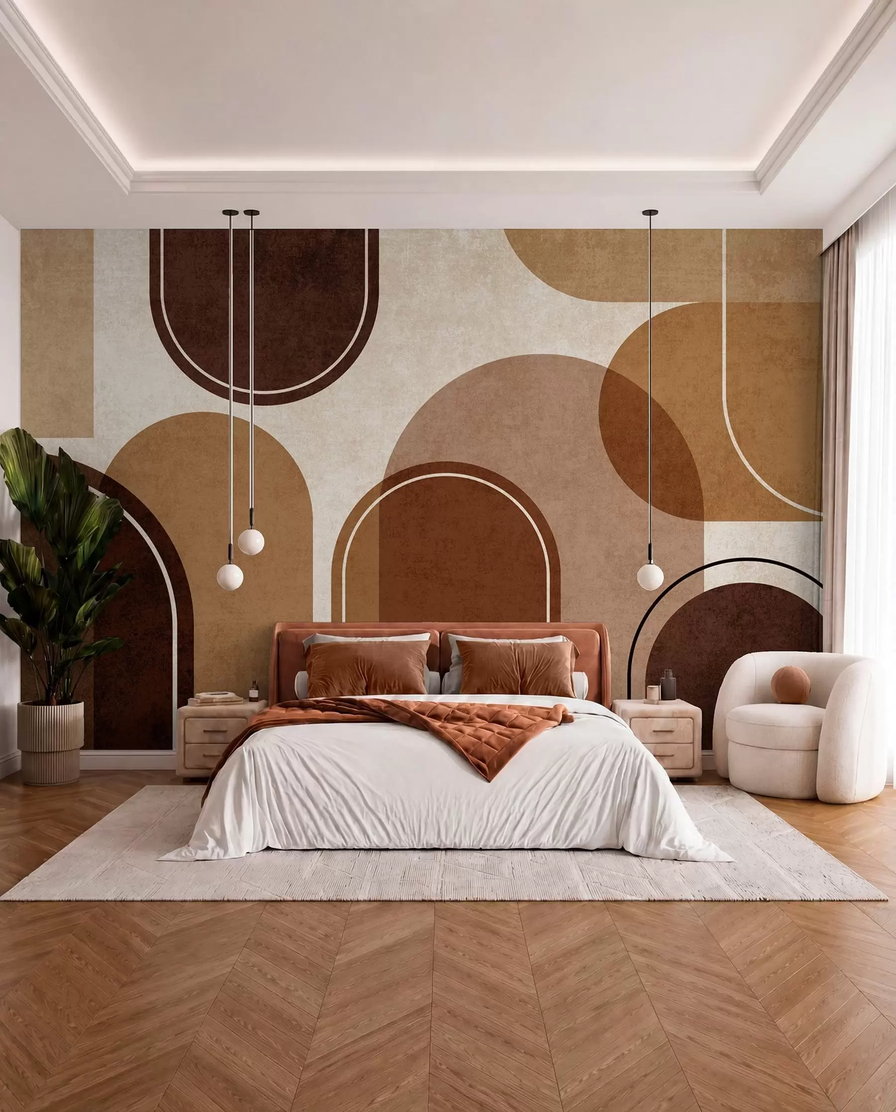 wall murals Наранџасти геометријски лукови u99095v1
