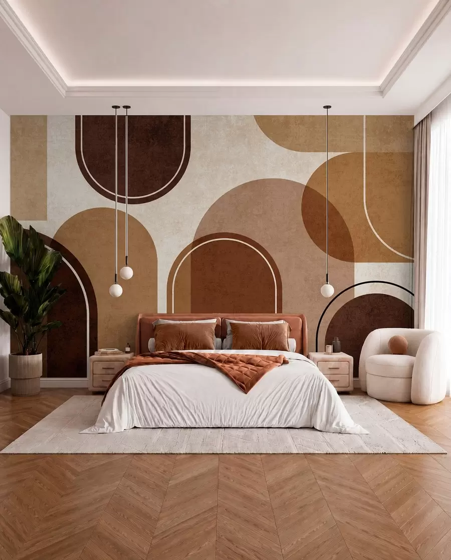 wall murals Наранџасти геометријски лукови u99095v1
