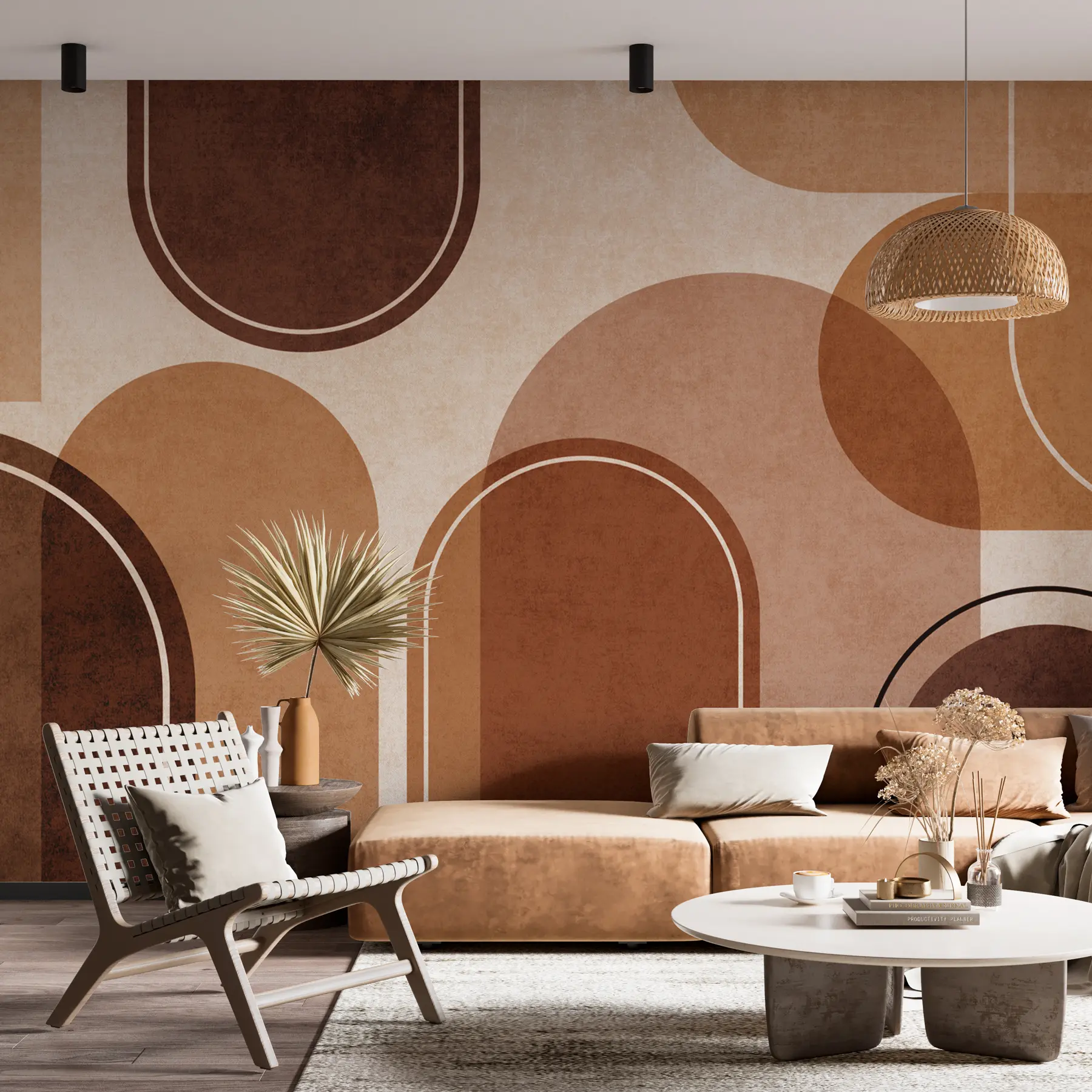 wall murals Наранџасти геометријски лукови u99095v1