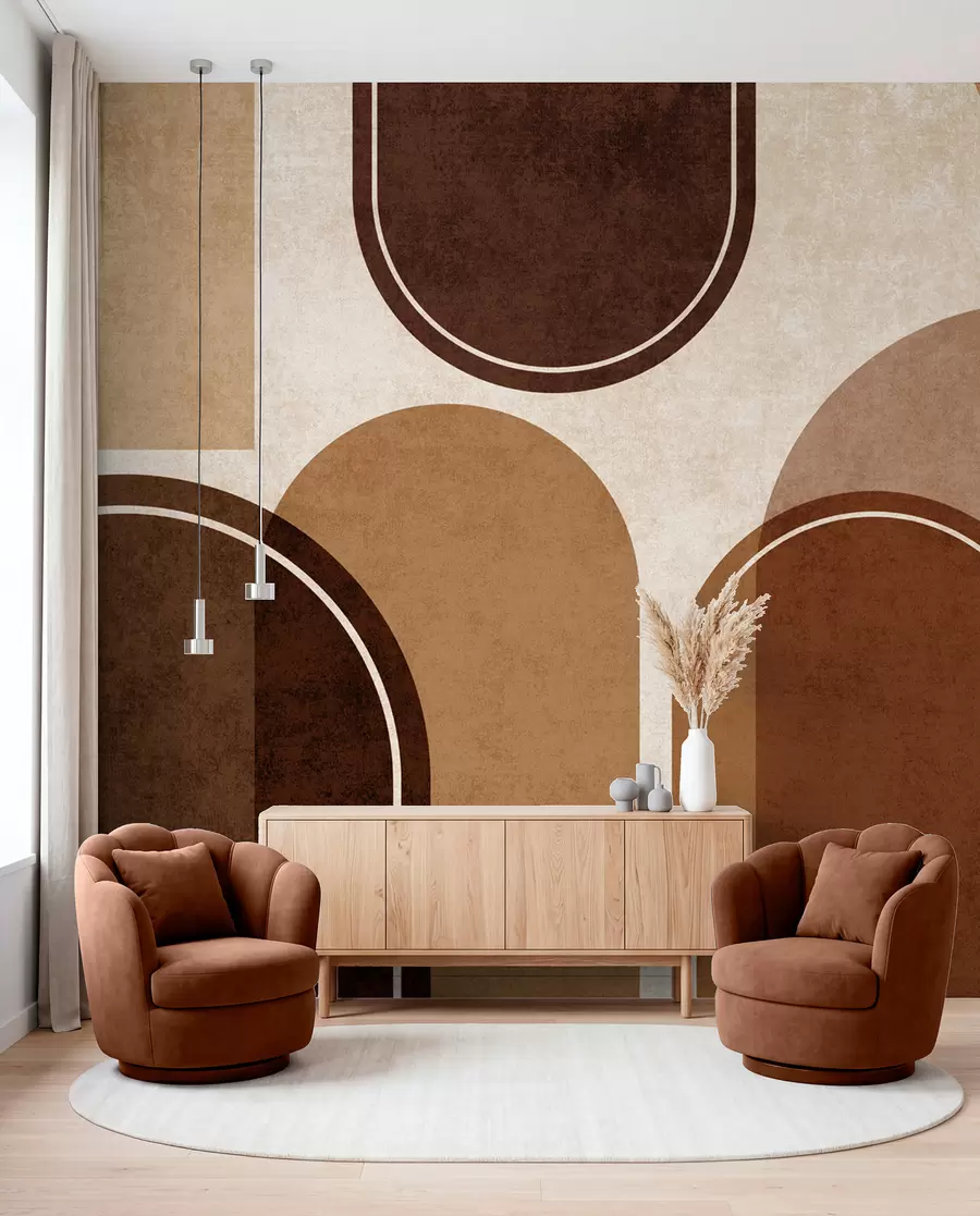 wall murals Наранџасти геометријски лукови u99095v1