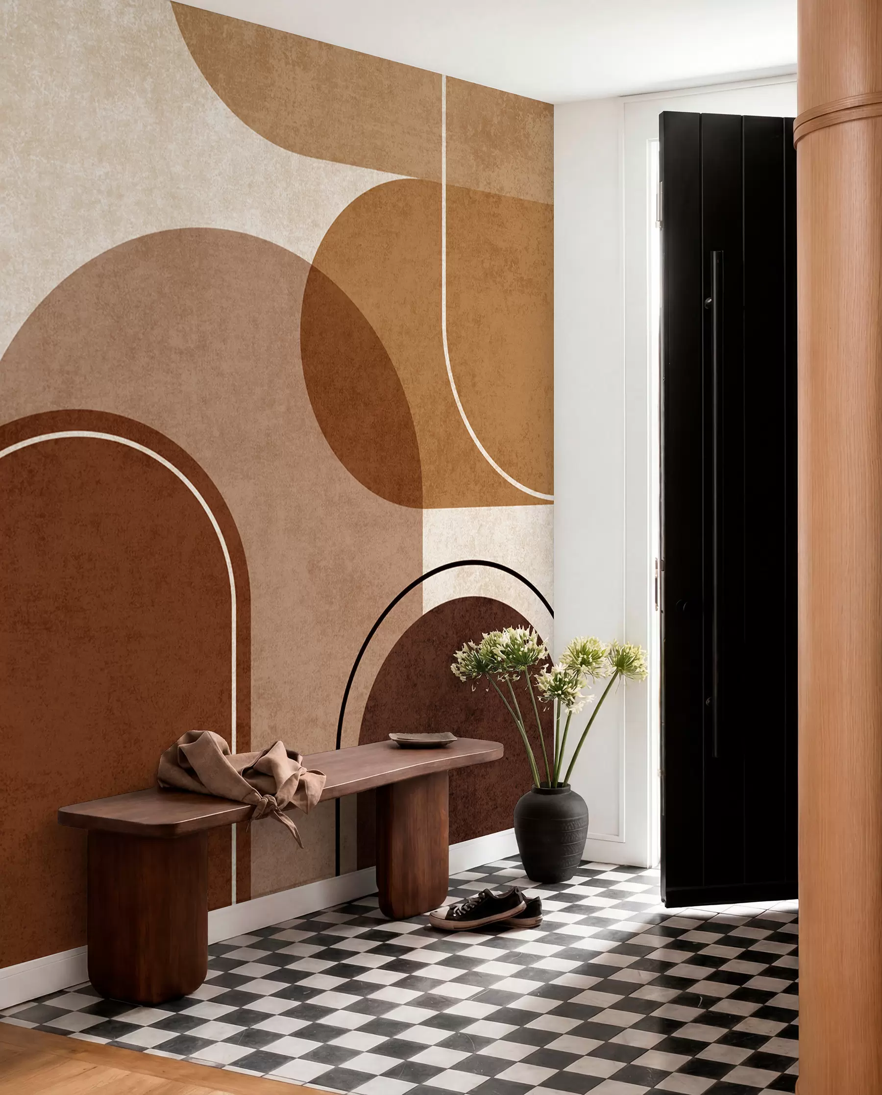 wall murals Наранџасти геометријски лукови u99095v1