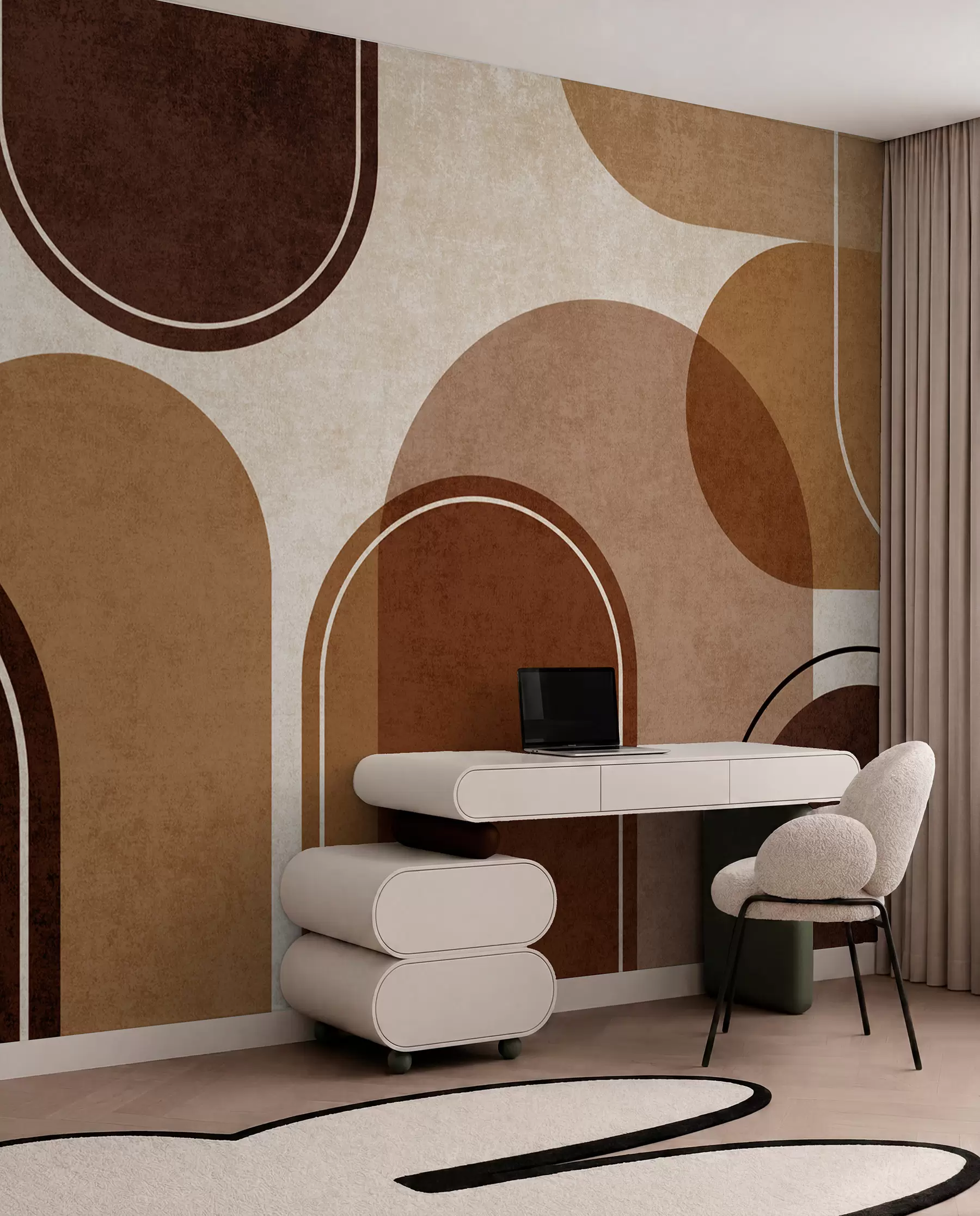 wall murals Наранџасти геометријски лукови u99095v1