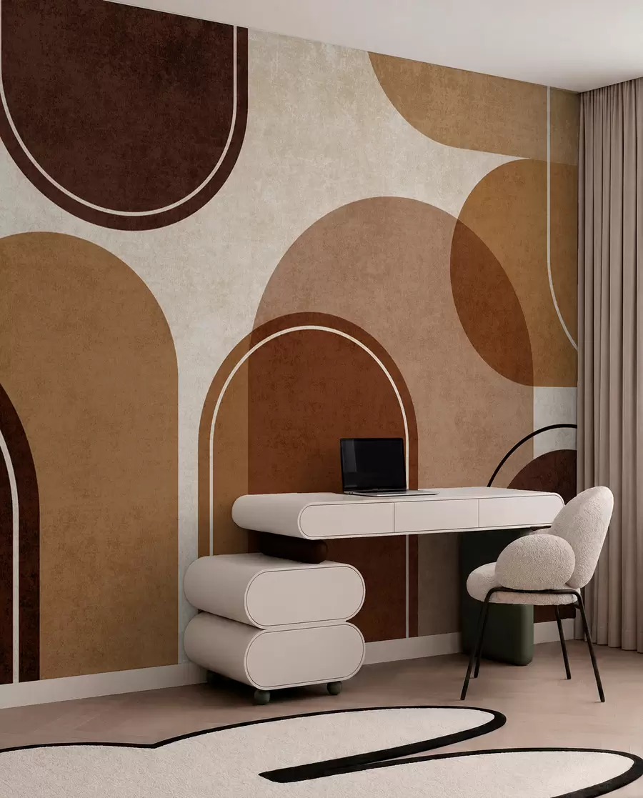 wall murals Наранџасти геометријски лукови u99095v1