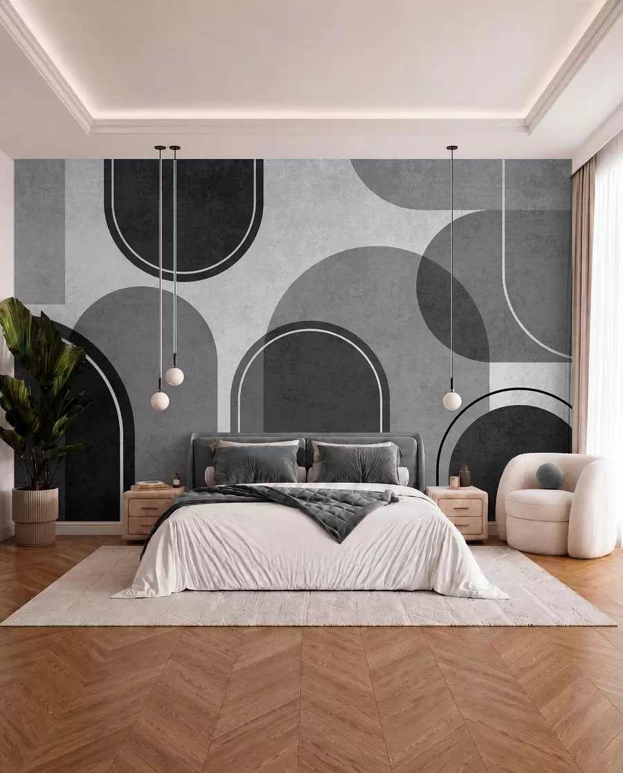 wall murals Сиви геометријски лукови u99095v2