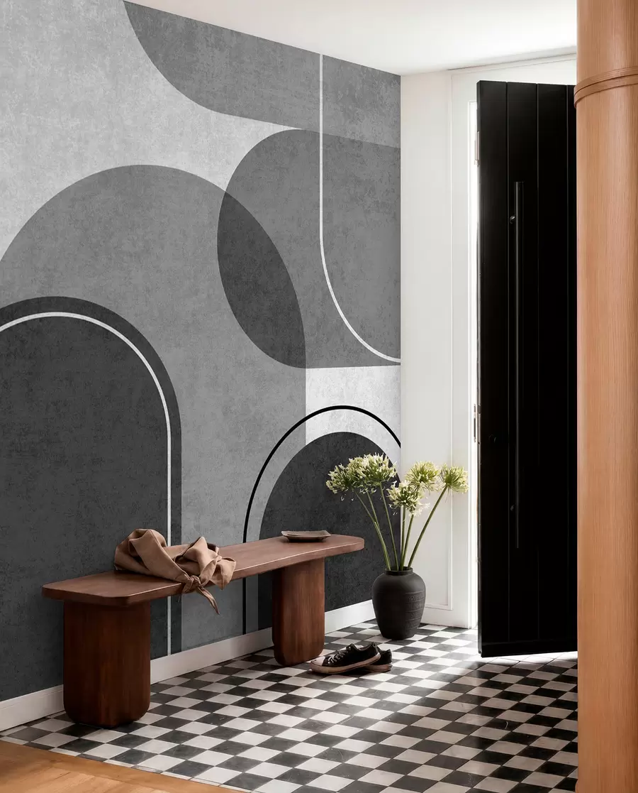 wall murals Сиви геометријски лукови u99095v2