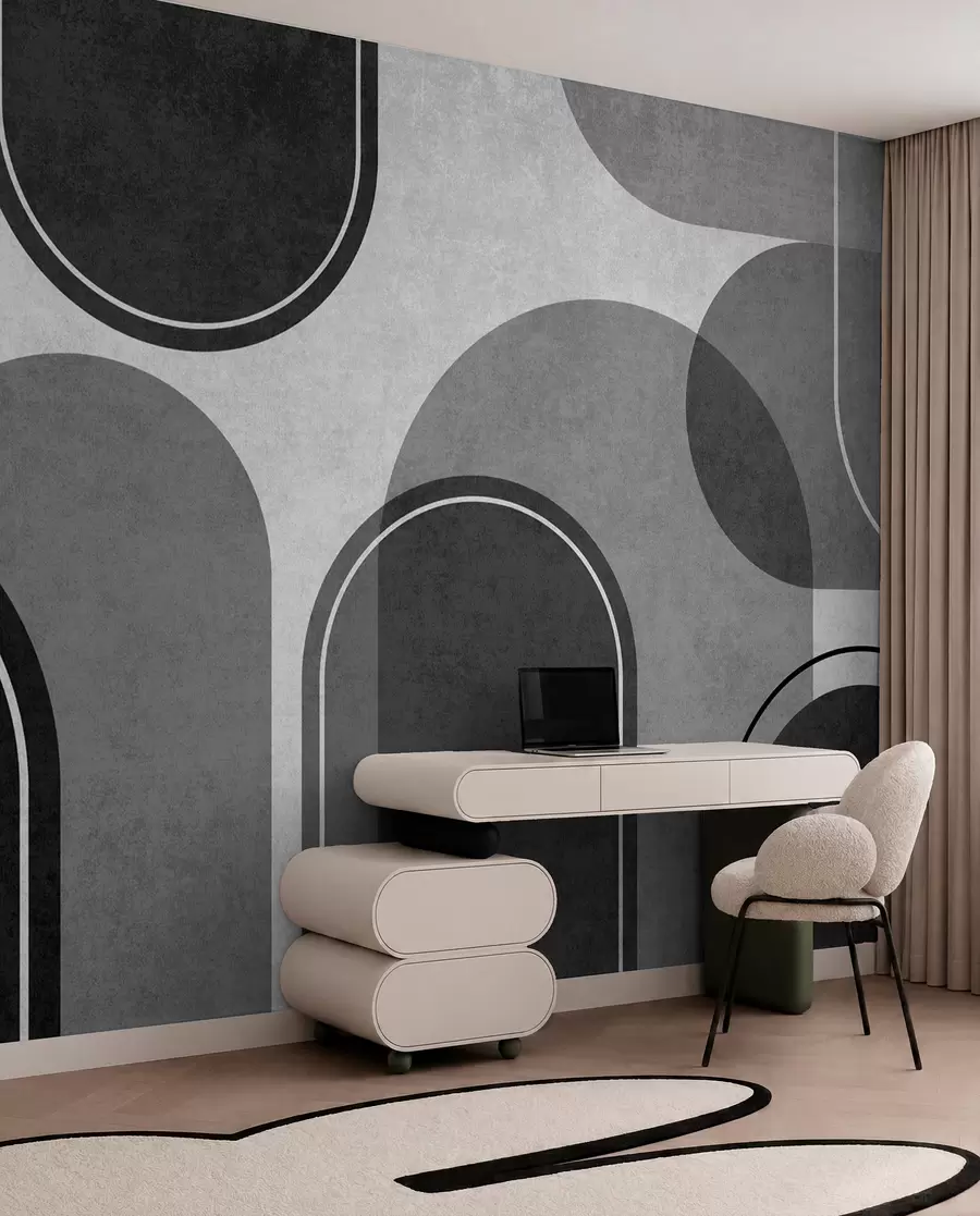 wall murals Сиви геометријски лукови u99095v2