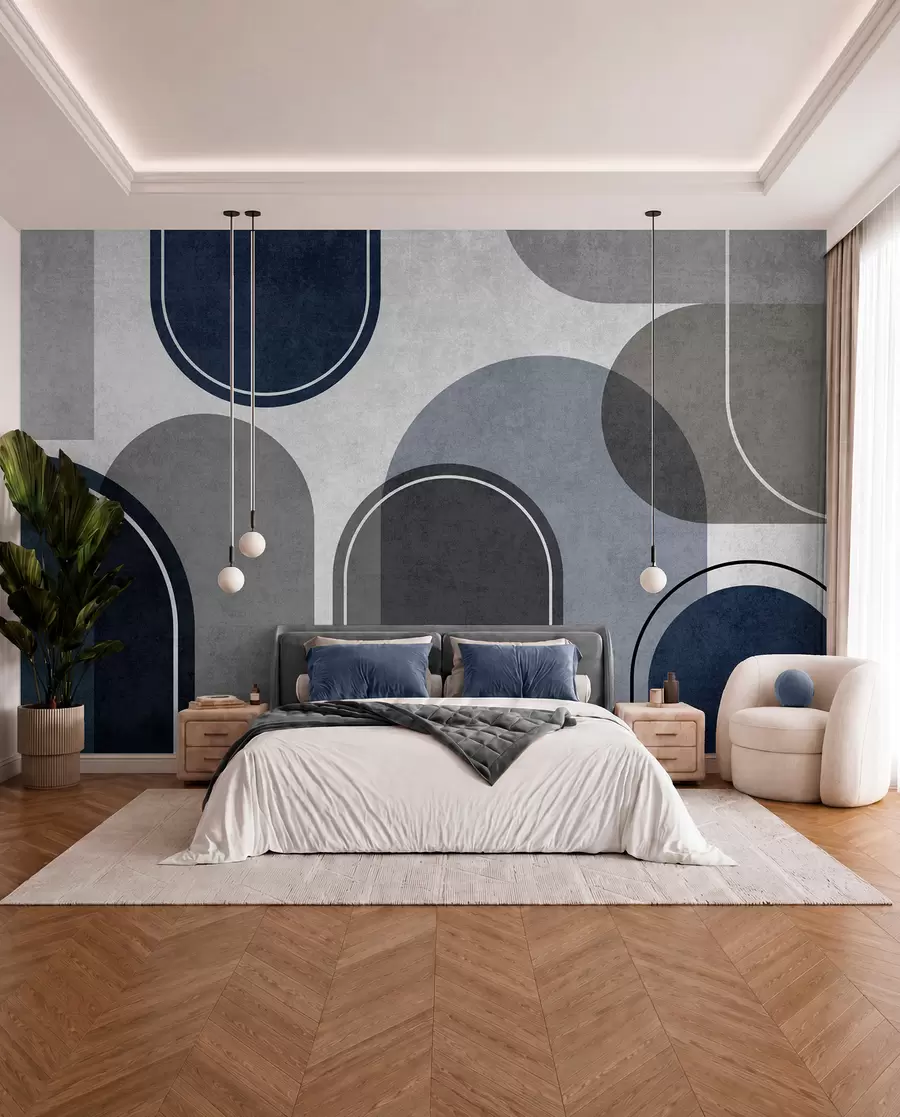 wall murals Плави геометријски лукови u99095v3