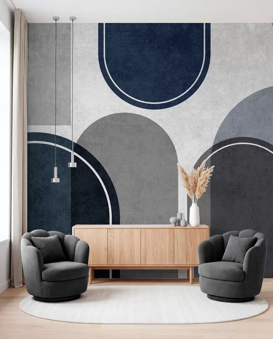 wall murals Плави геометријски лукови u99095v3