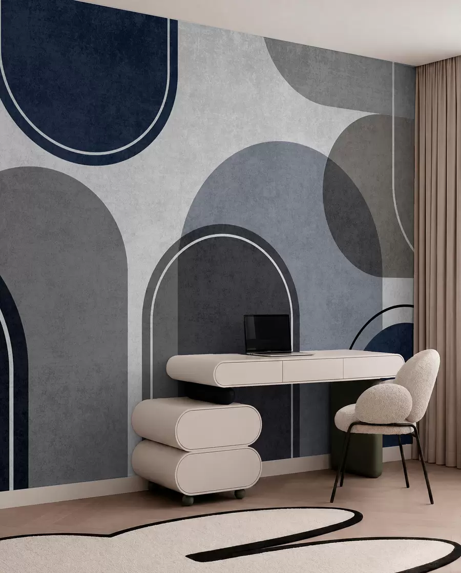 wall murals Плави геометријски лукови u99095v3