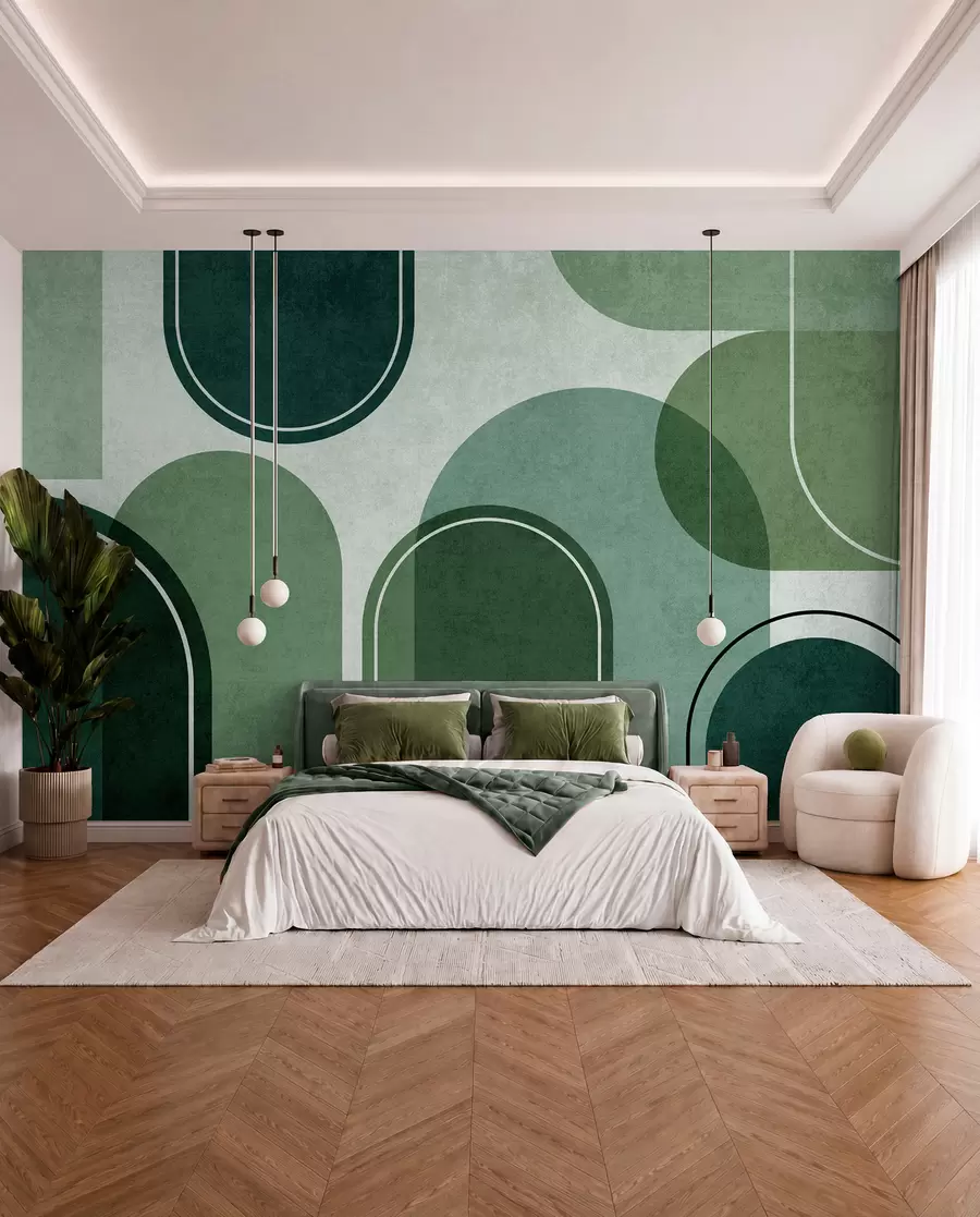 wall murals Зелени геометријски лукови u99095v5