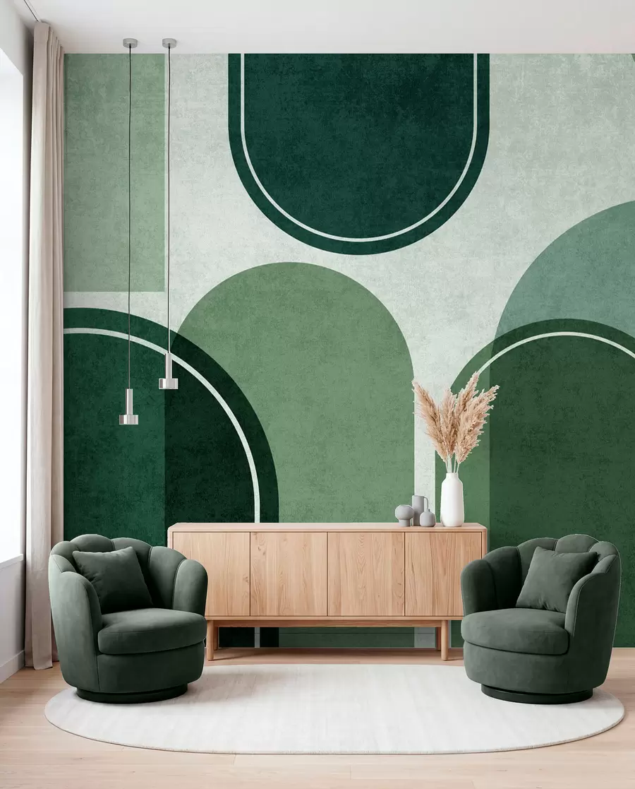 wall murals Зелени геометријски лукови u99095v5