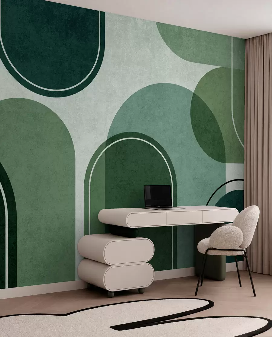 wall murals Зелени геометријски лукови u99095v5
