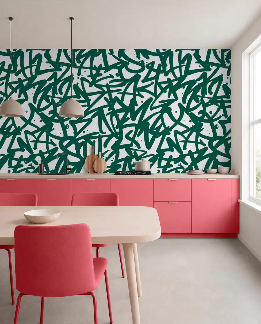wall murals Емоција графита: зелена u99087