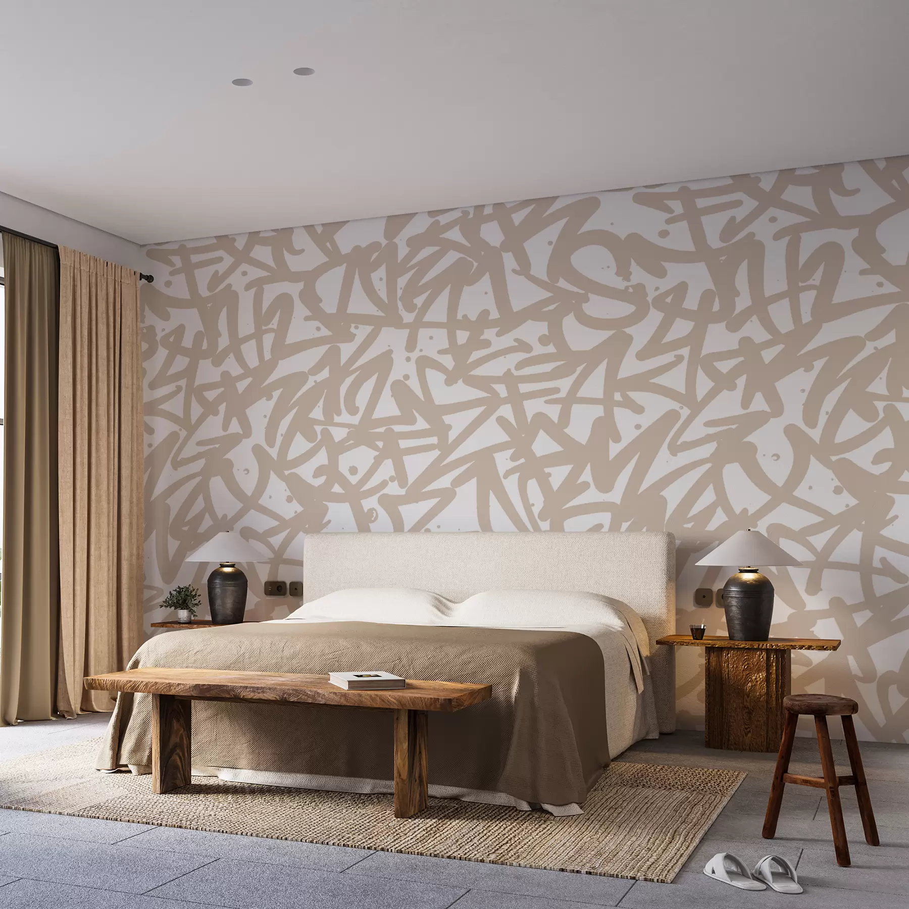 wall murals Емоција графита: беж u99087v1