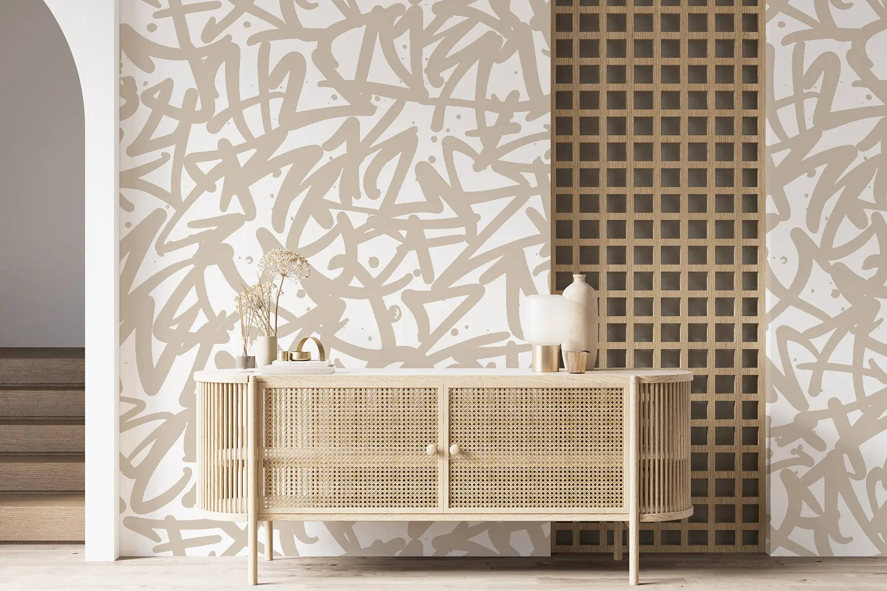 wall murals Емоција графита: беж u99087v1