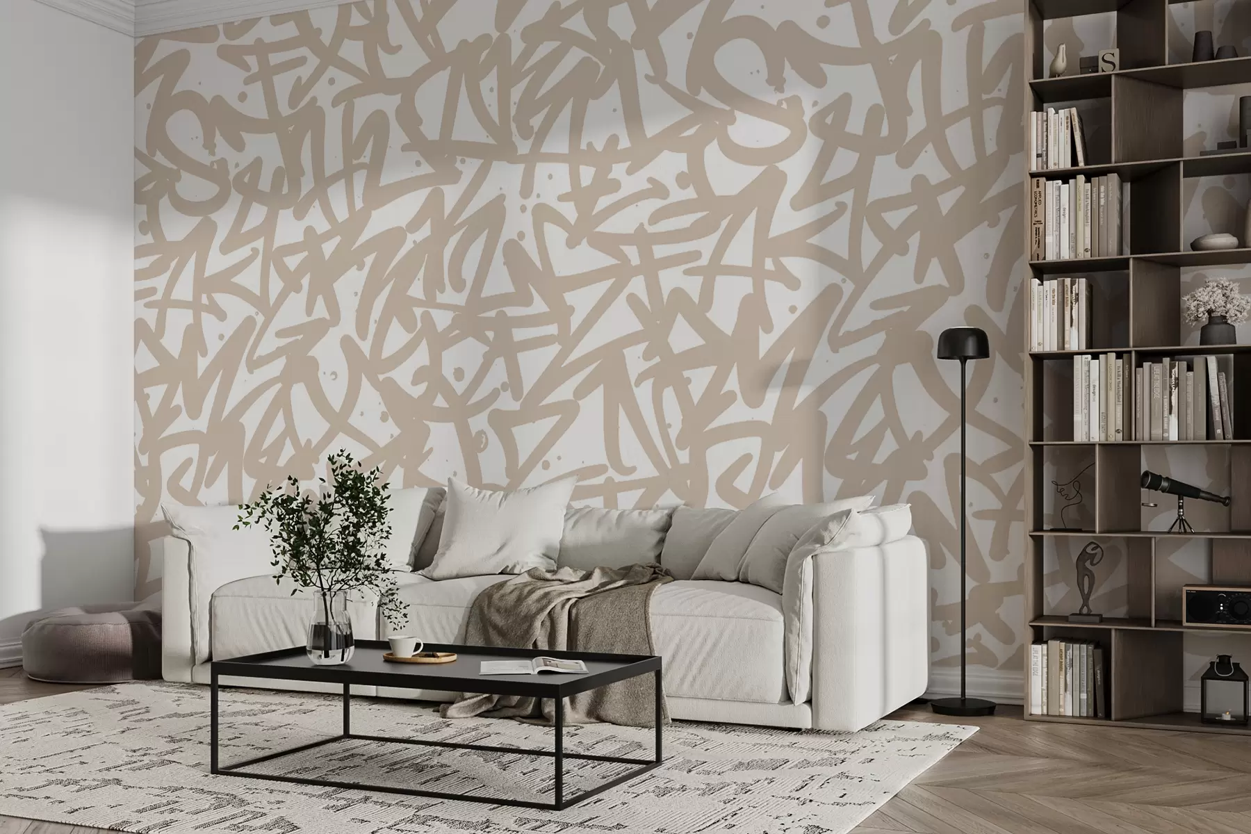 wall murals Емоција графита: беж u99087v1