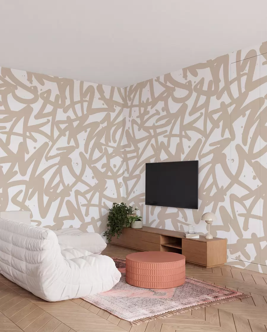 wall murals Емоција графита: беж u99087v1