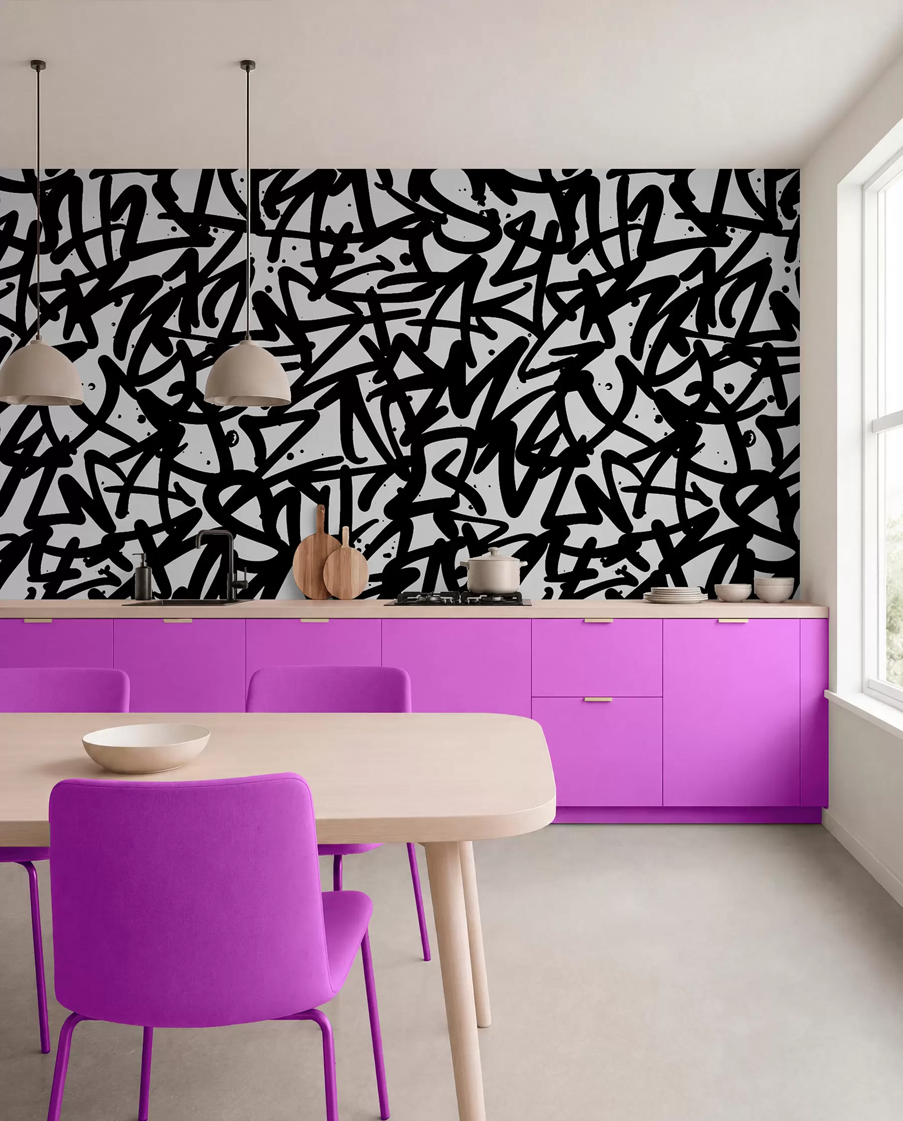 wall murals Crni grafiti rukopis u99087v3