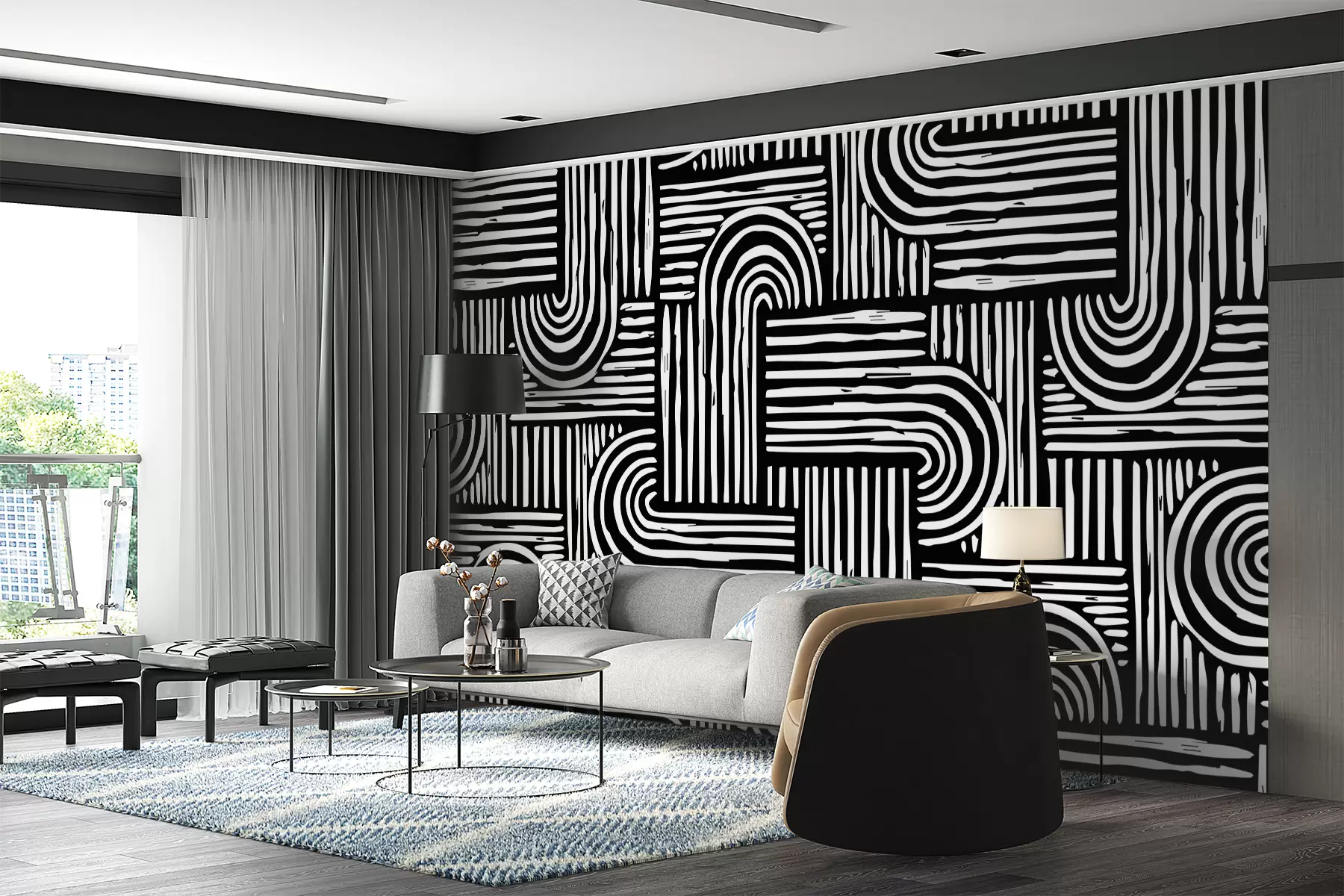 wall murals Црне шаре бескрајних стаза u99089v4