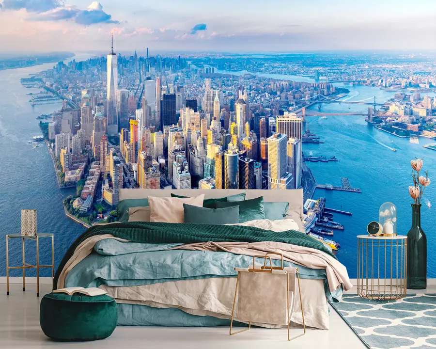 wall murals Поглед из ваздуха на Њујорк Менхетн, САД u98643