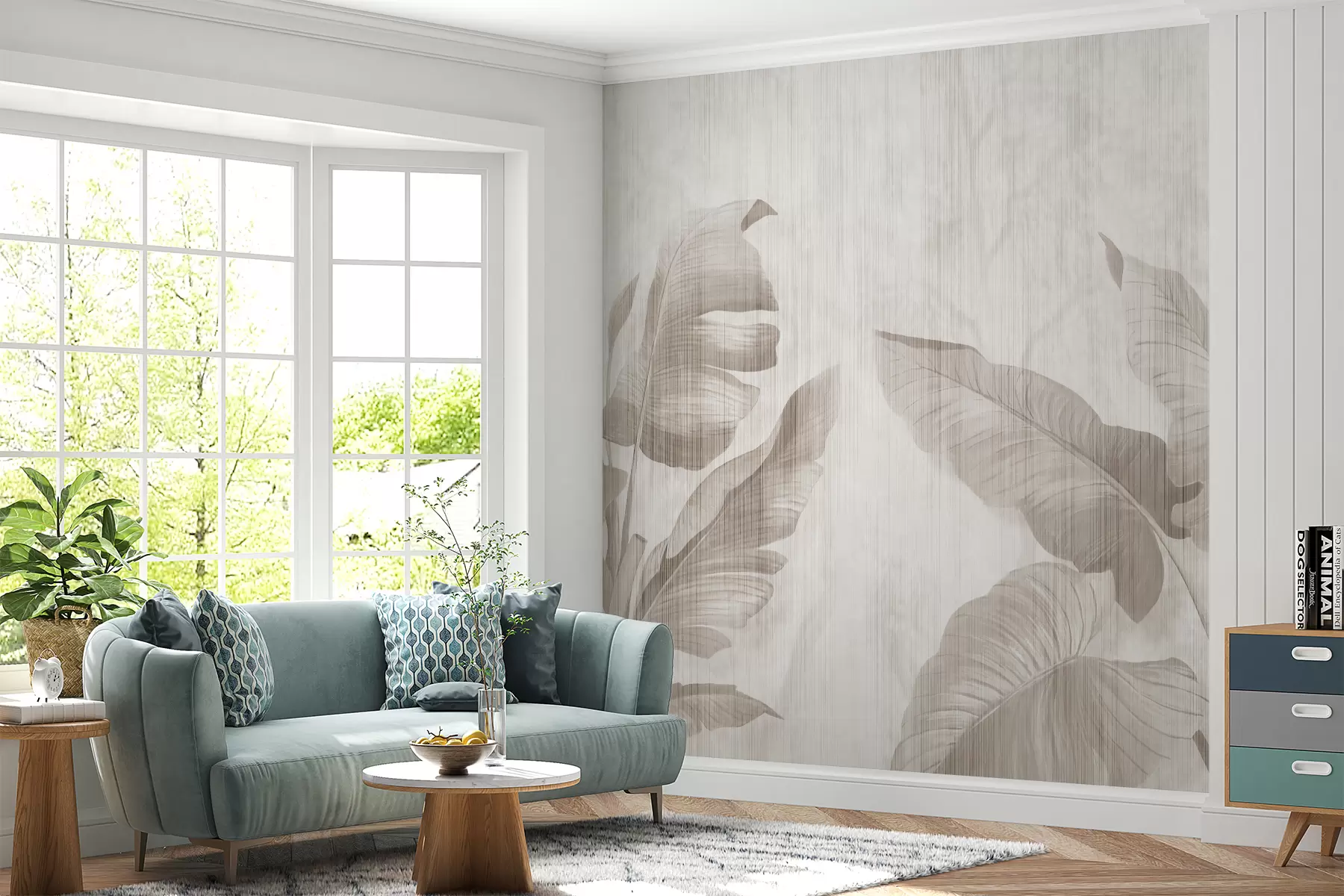 wall murals Тропско лишће у грунге стилу u00299d1
