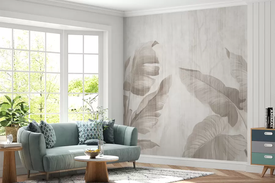 wall murals Тропско лишће у грунге стилу u00299d1