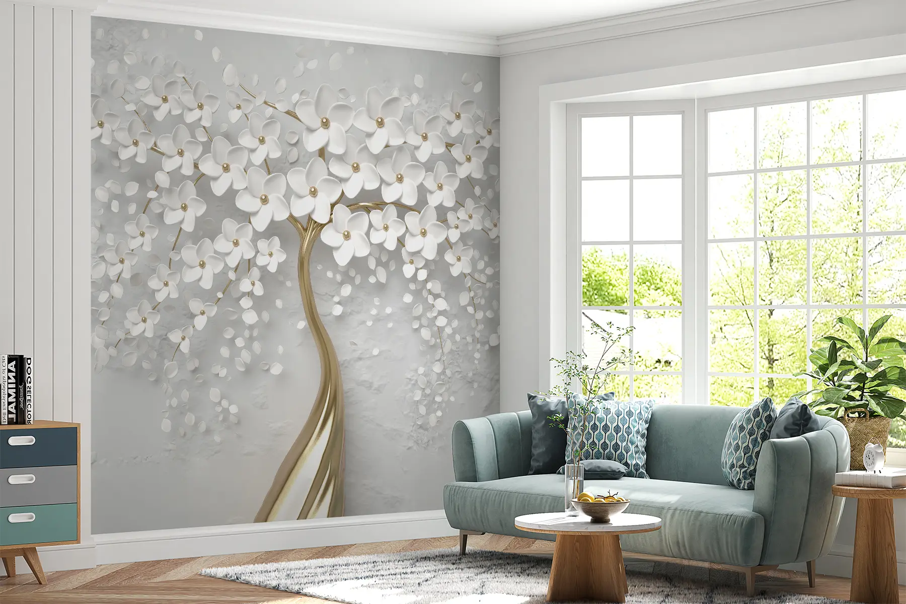 wall murals Дрво са малим цветовима u37065d1