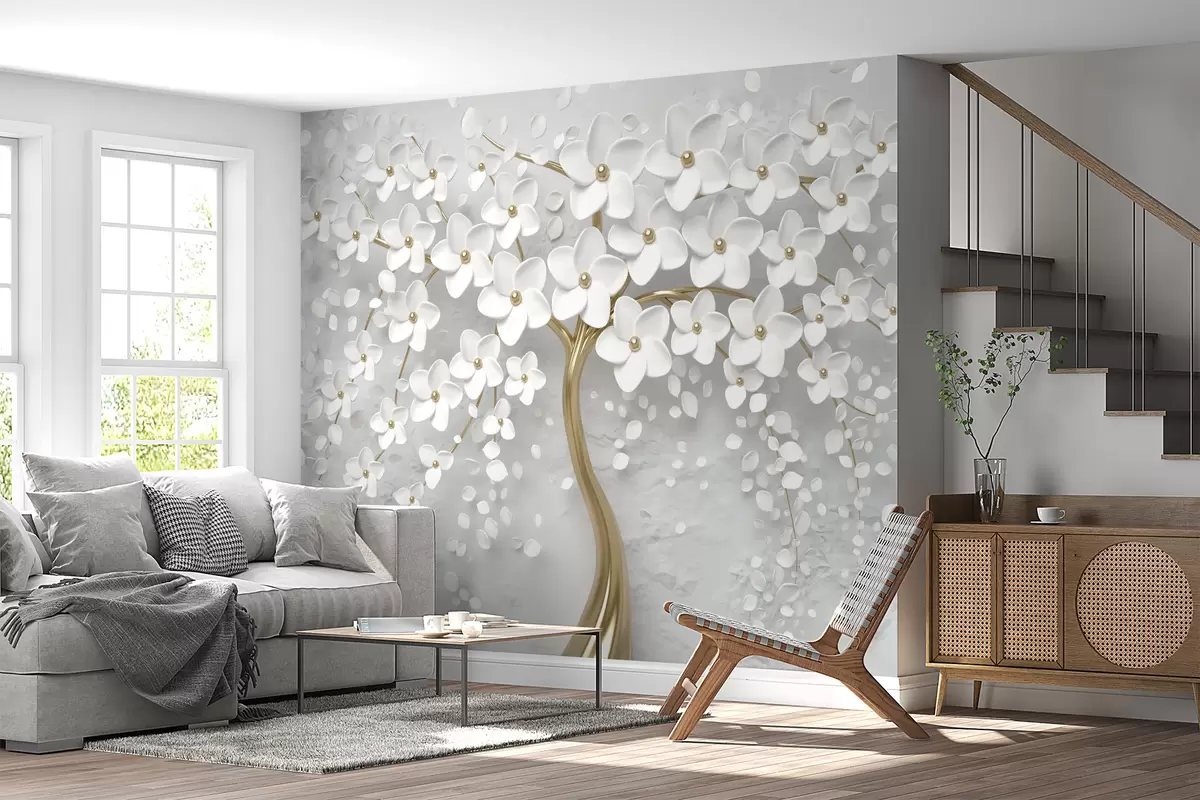 wall murals Дрво са малим цветовима u37065d1