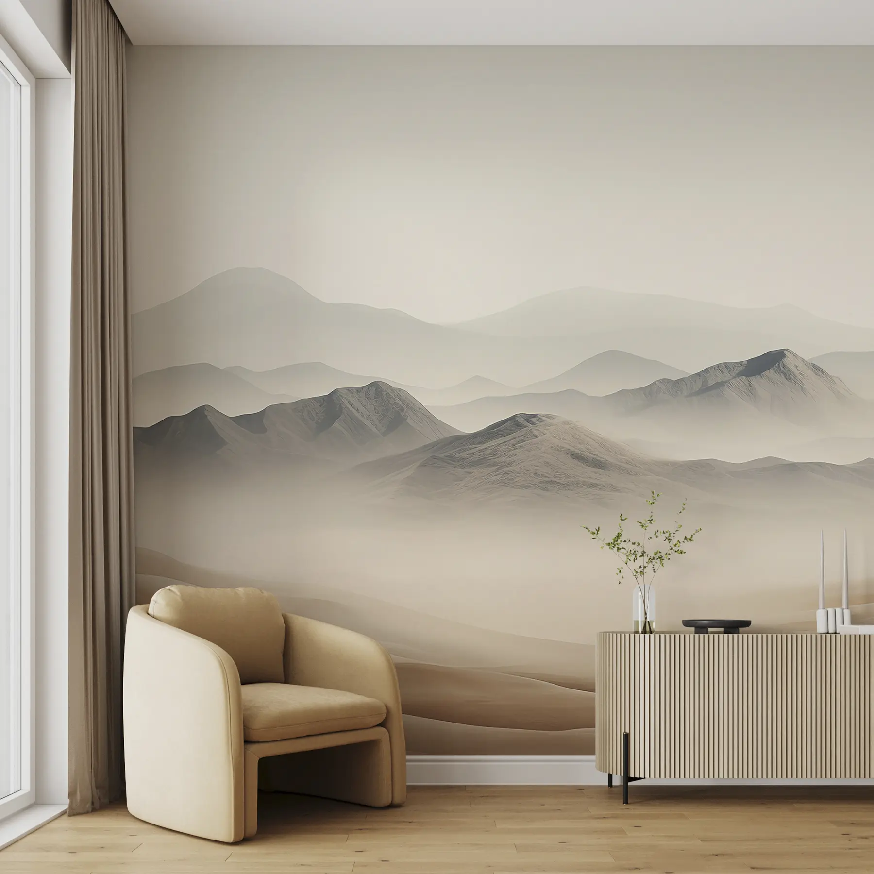 wall murals Планински пејзаж, пустиња, беж боје, реализам u99456d1