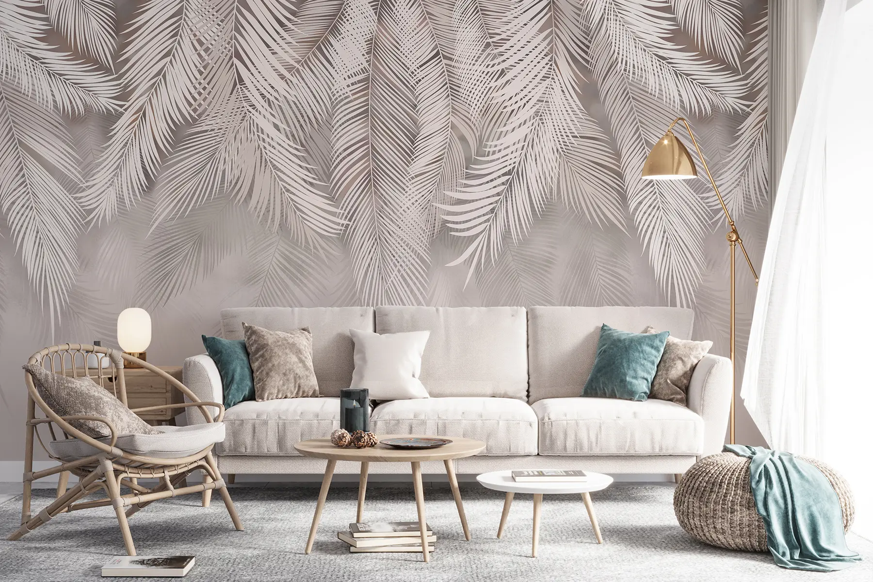 wall murals Нежни висећи листови u48556v5d2