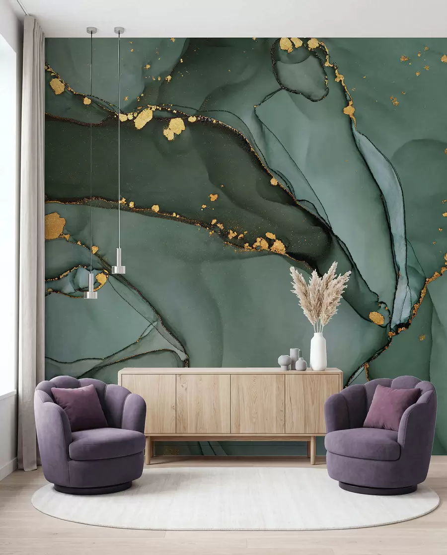 wall murals Луксузни оникс мермер са металним пукотинама u50235d1