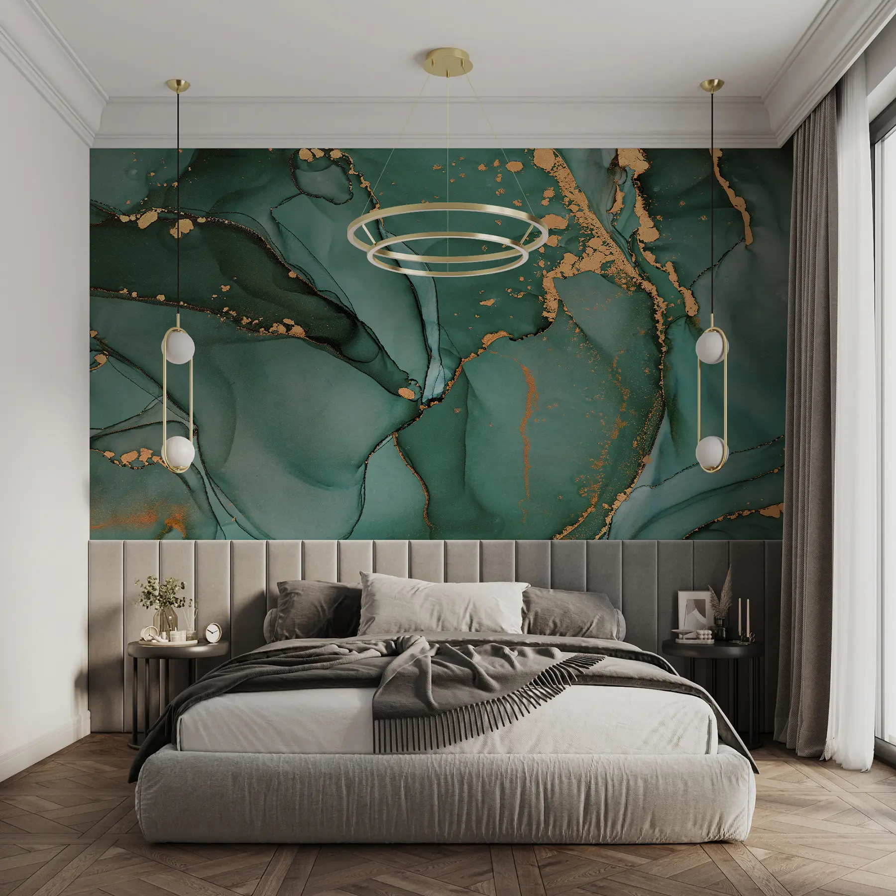 wall murals Луксузни оникс мермер са металним пукотинама u50235d2