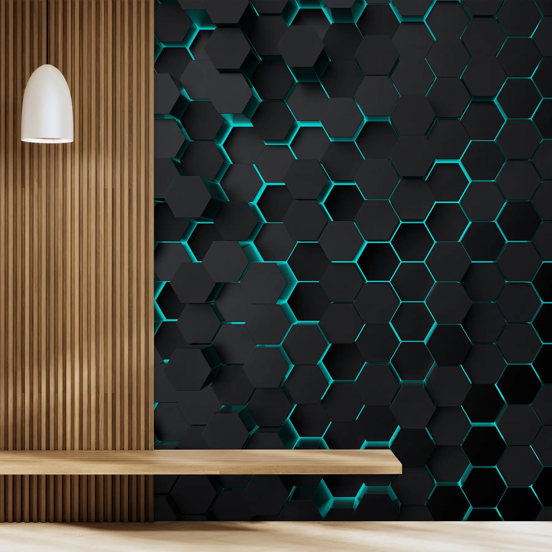 wall murals "Црни тиркизни шестоугао" u93618d1